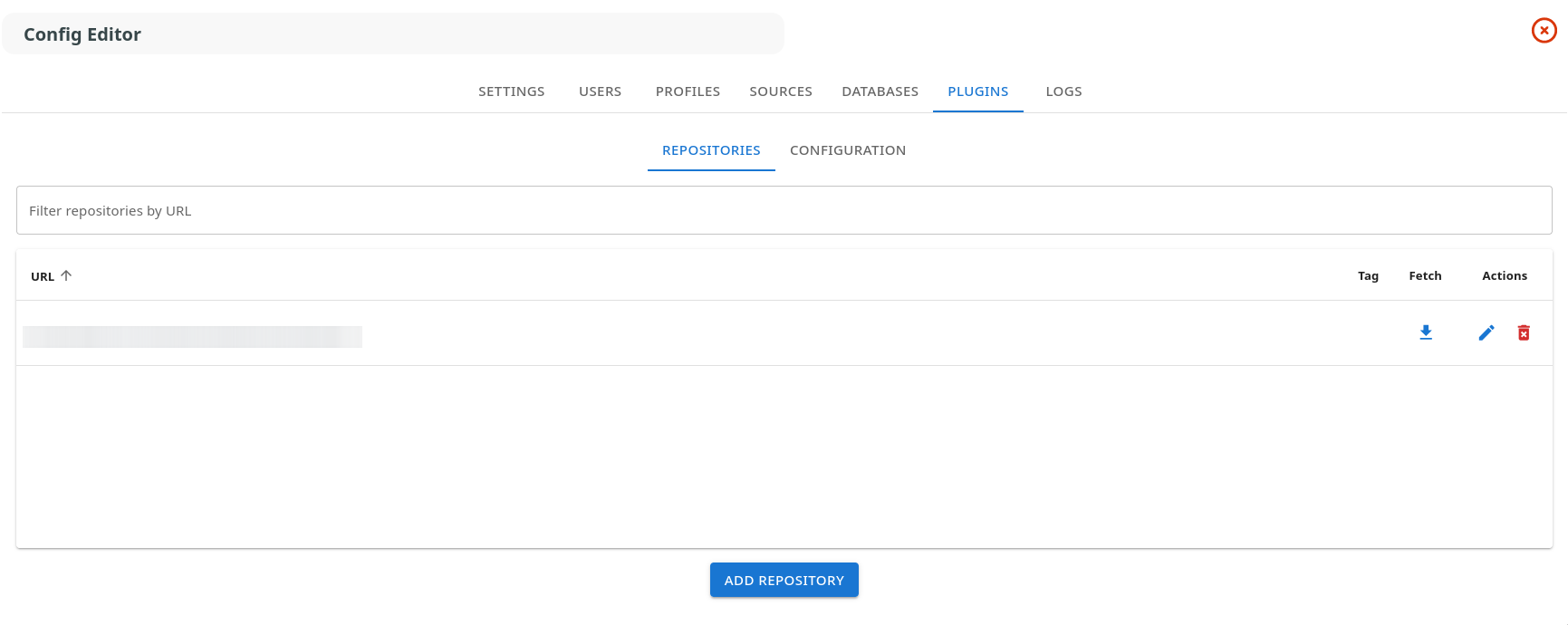 Plugins Repositories tab